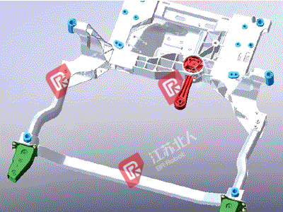 Assembly line of front subframe of automobiles chassis Assembly line of front subframe of automobiles chassis